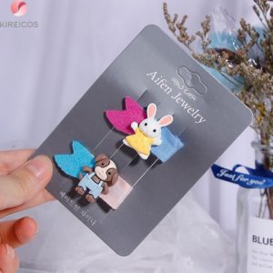 set-2-kep-toc-mai-hinh-dong-vat-de-thuong-cho-be-gai-giao-mau-ngau-nhien